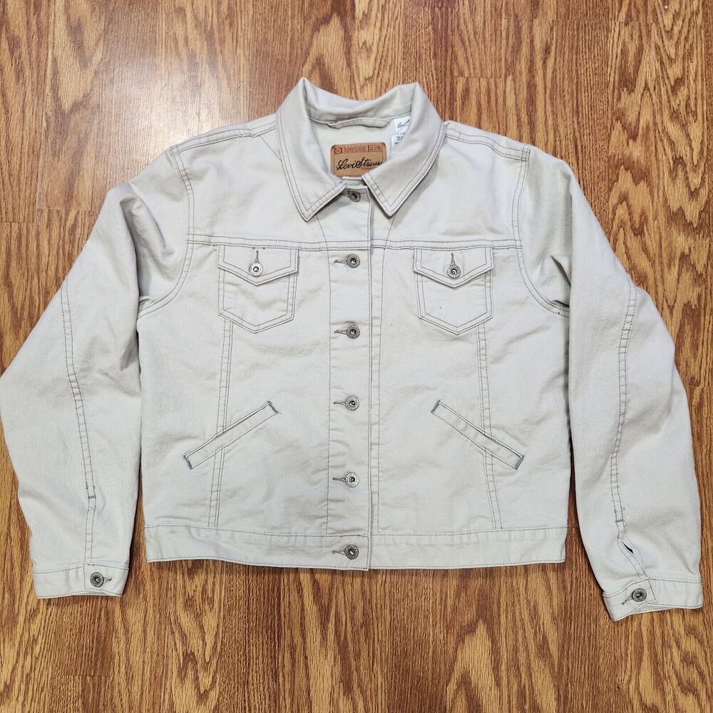 Levi’s Beige Denim Jean Jacket Womens Size L (12/14)